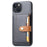 PU Leather Coated TPU Case for iPhone 14 6.1 inch, Kickstand Function Card Slot Design Anti-wear Protective Cover - Black - 2