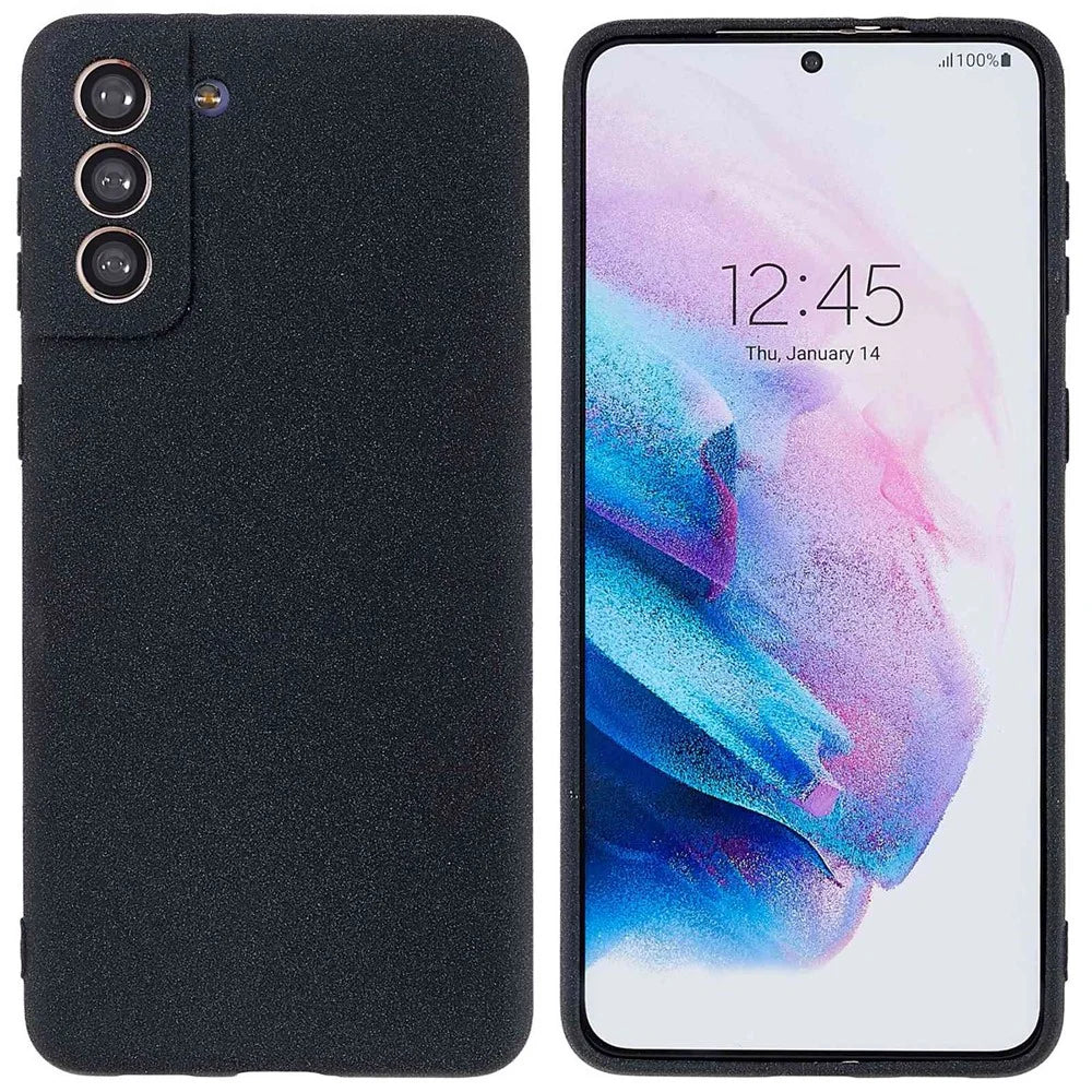 For Samsung Galaxy S21+ 5G Anti-fall Double-Sided Matte TPU Case Ultra Slim Mobile Phone Protective Back Cover - Black - 1