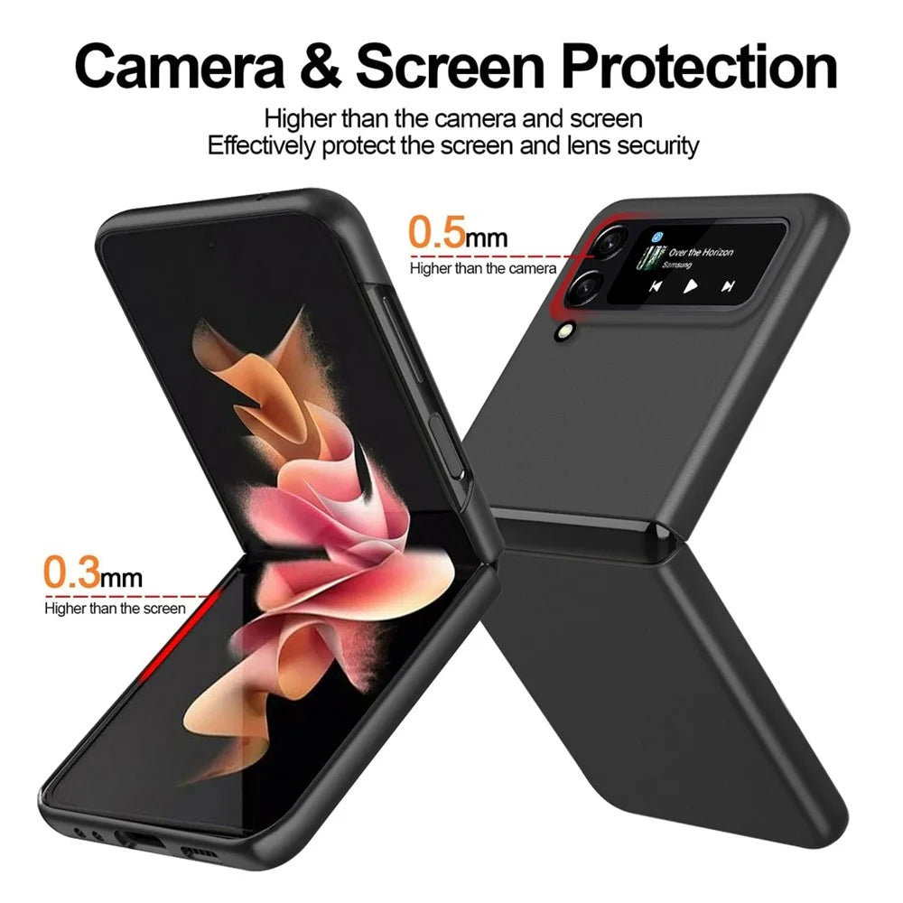 For Samsung Galaxy Z Flip4 5G Hard PC Phone Case Rubberized Anti-fingerprint Anti-scratch Flipping Cover - Black - 3