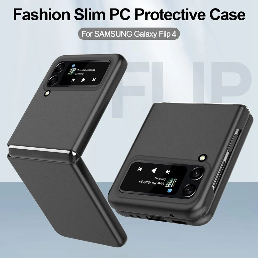 For Samsung Galaxy Z Flip4 5G Hard PC Phone Case Rubberized Anti-fingerprint Anti-scratch Flipping Cover - Black - 7
