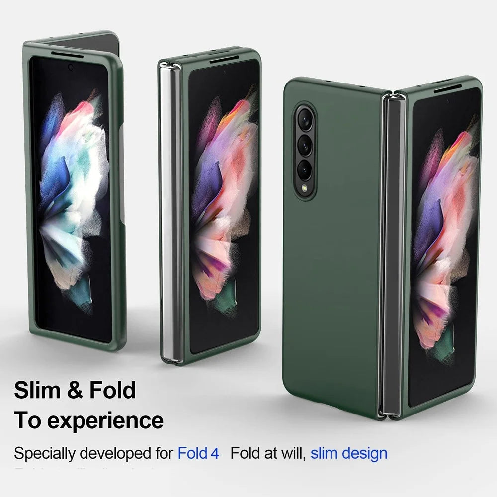 For Samsung Galaxy Z Fold4 5G Rubberized Hard PC Case Drop Resistant Non-Slip Protective Cover - Green - 3
