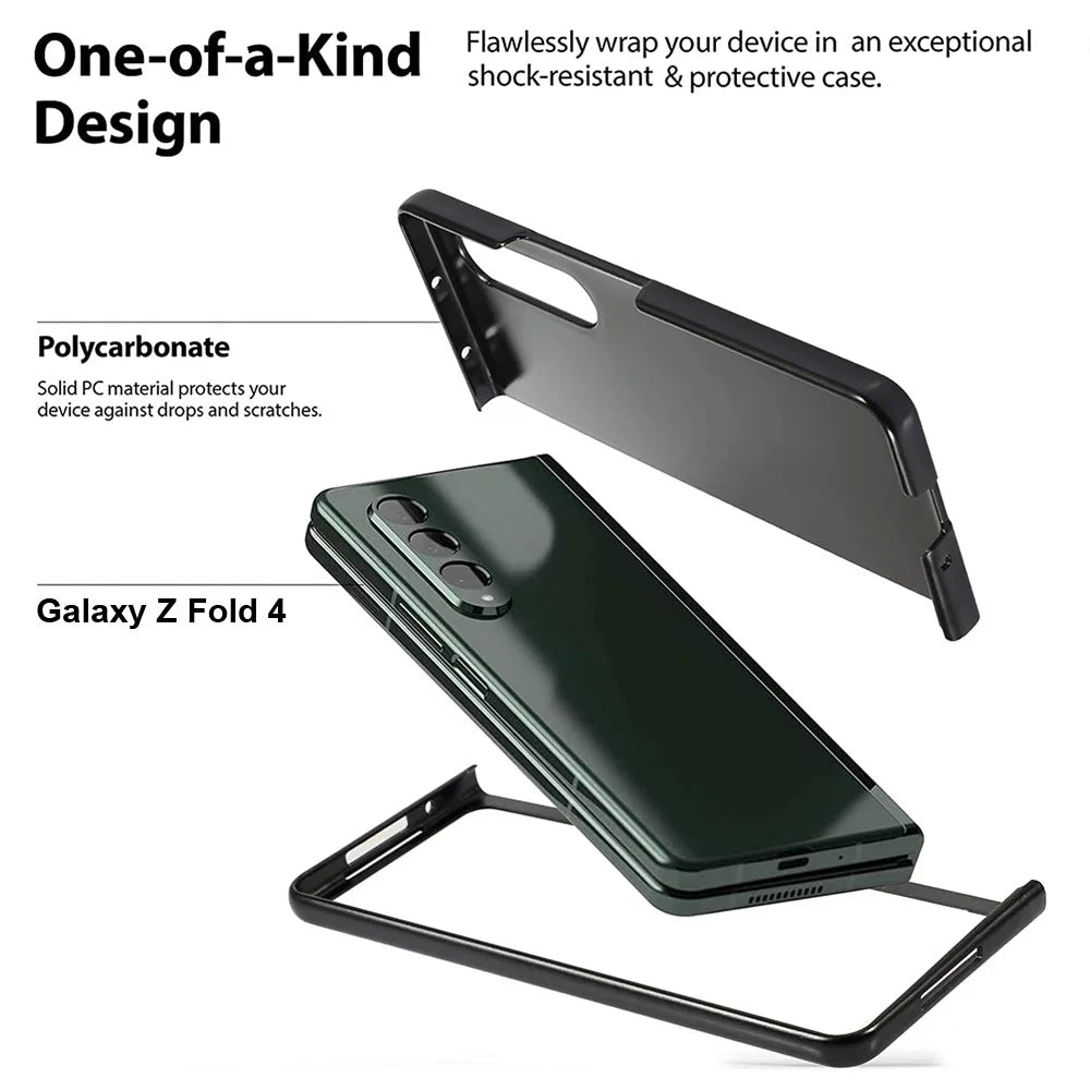 For Samsung Galaxy Z Fold4 5G Rubberized Hard PC Case Drop Resistant Non-Slip Protective Cover - Green - 4