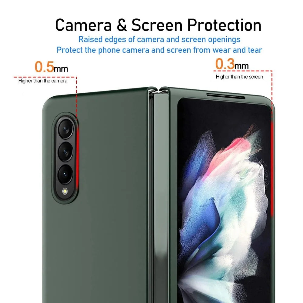 For Samsung Galaxy Z Fold4 5G Rubberized Hard PC Case Drop Resistant Non-Slip Protective Cover - Green - 5