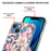 For iPhone 14 Back Cover with Ring Kickstand Flower Pattern Electroplating TPU Case - HC005 Pink Gardenia - 3