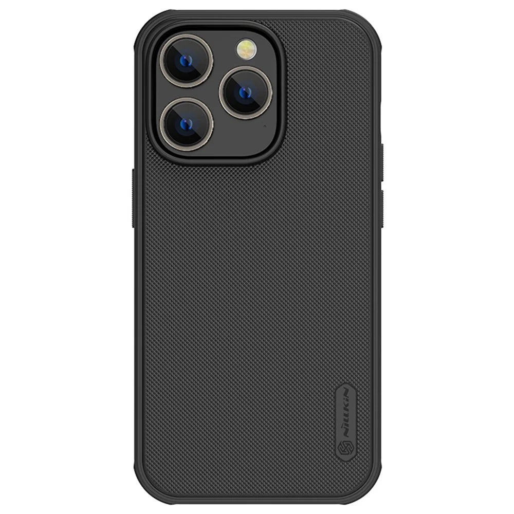 NILLKIN Super Frosted Shield Pro Phone Case for iPhone 14 Pro Max 6.7 inch, Anti-scratch Matte Finish PC Back TPU Frame Hybrid Cover - Black - 1