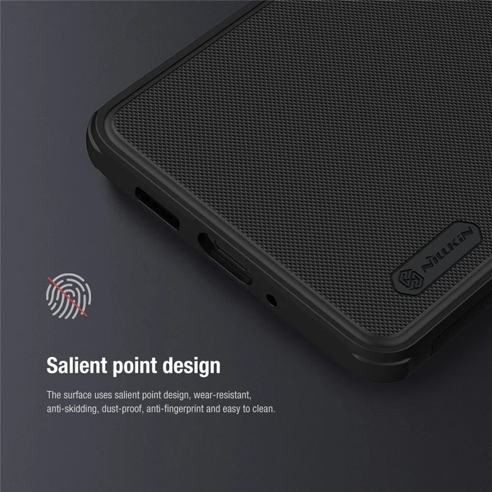 NILLKIN Super Frosted Shield Pro Phone Case for iPhone 14 Pro Max 6.7 inch, Anti-scratch Matte Finish PC Back TPU Frame Hybrid Cover - Black - 6