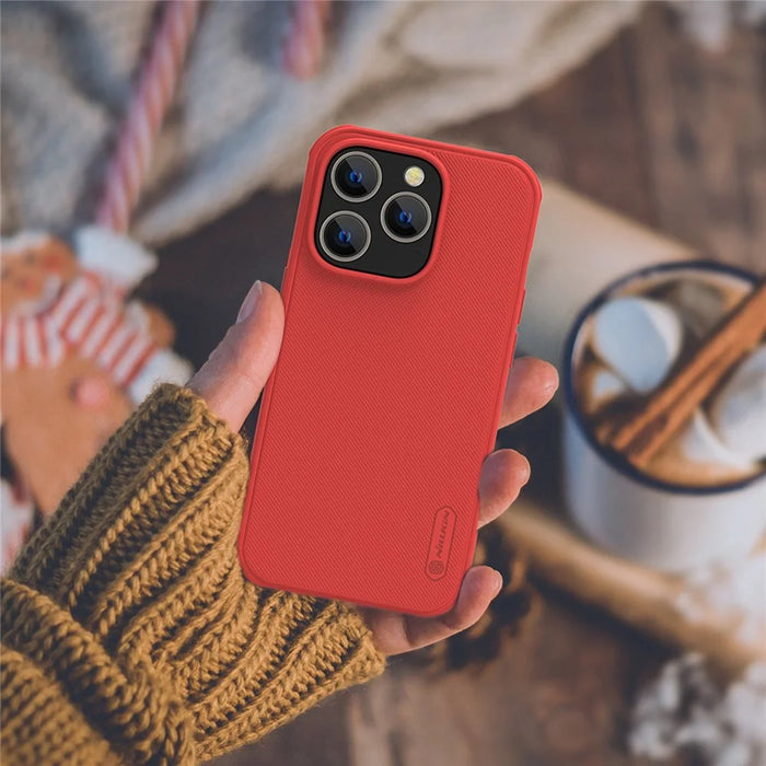 NILLKIN Super Frosted Shield Pro Case for iPhone 14 Pro 6.1 inch Matte Protective Phone Cover Matte PC TPU Drop-proof Shell - Red - 3