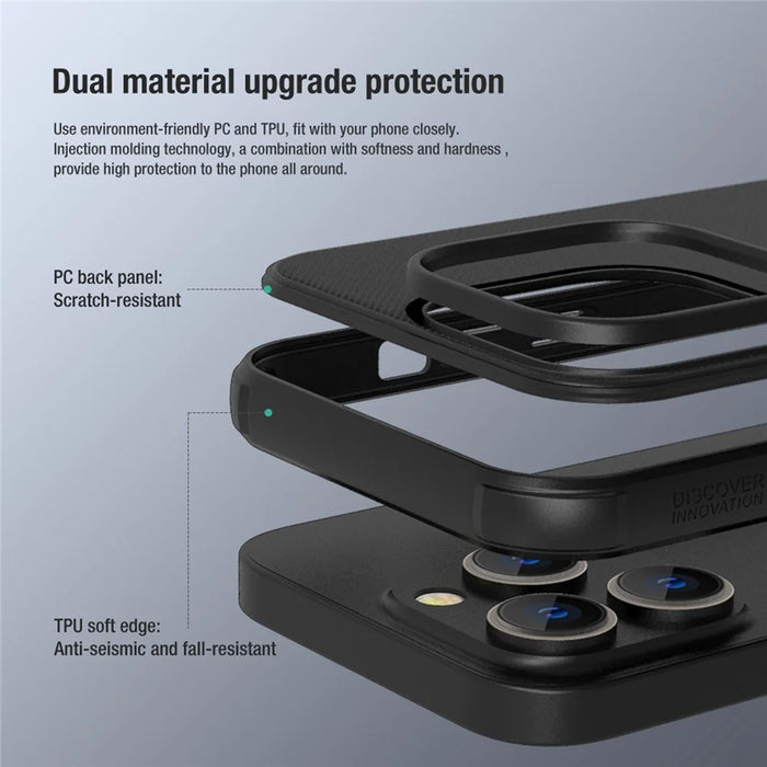 NILLKIN Super Frosted Shield Pro Case for iPhone 14 Pro 6.1 inch Matte Protective Phone Cover Matte PC TPU Drop-proof Shell - Red - 4