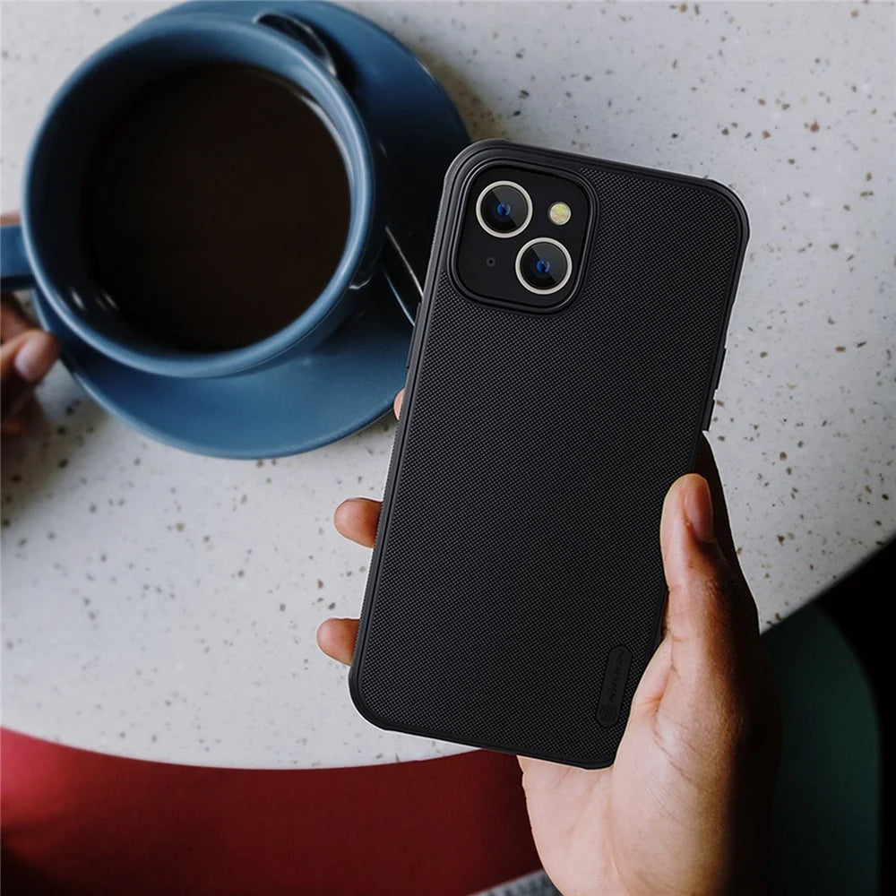 NILLKIN Super Frosted Shield Pro Phone Cover for iPhone 14 Plus 6.7 inch, PC + TPU Anti-fingerprint Matte Protective Case - Black - 3