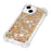 For iPhone 14 Plus TPU Case Glitter Quicksand Shockproof Phone Back Cover - Gold / Hearts - 3