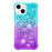 For iPhone 14 TPU Case Gradient Quicksand Phone Back Cover - Sky Blue / Purple - 2