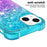 For iPhone 14 TPU Case Gradient Quicksand Phone Back Cover - Sky Blue / Purple - 4