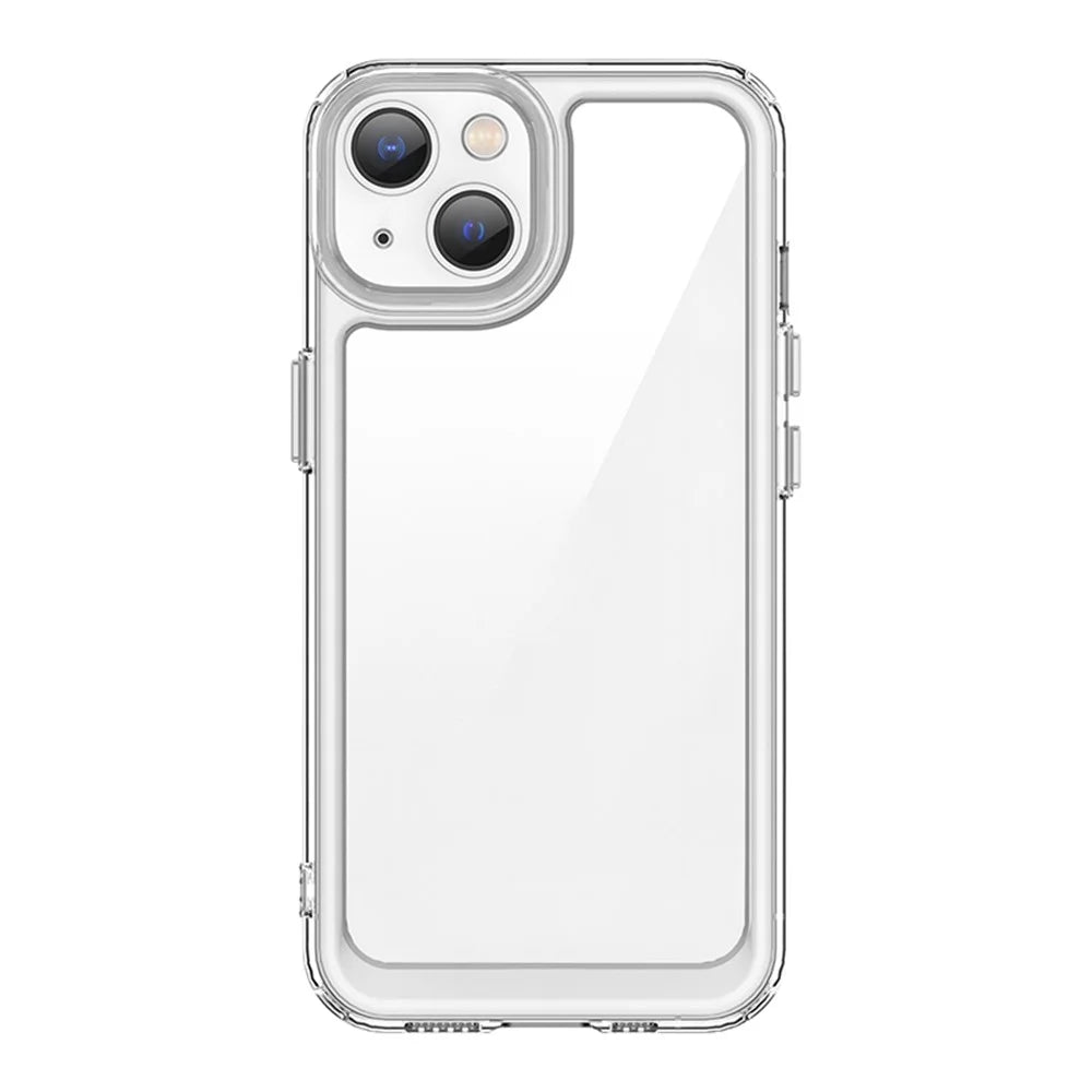 For iPhone 14 Plus 6.7 inch TPU + Acrylic Hybrid Phone Case Anti-drop Anti-fingerprint Back Cover - Transparent - 2
