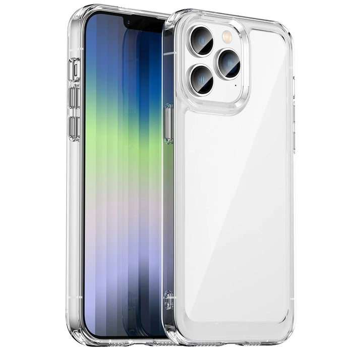 For iPhone 14 Pro Max 6.7 inch TPU + Acrylic Mobile Phone Protective Case Anti-drop Anti-scratch Back Cover - Transparent - 1