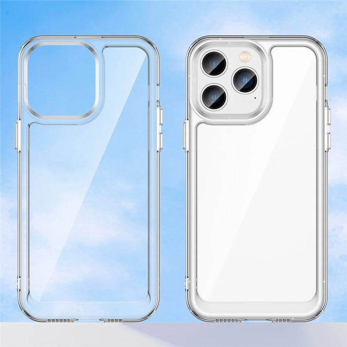 For iPhone 14 Pro Max 6.7 inch TPU + Acrylic Mobile Phone Protective Case Anti-drop Anti-scratch Back Cover - Transparent - 3