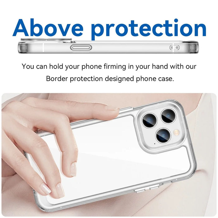 For iPhone 14 Pro Max 6.7 inch TPU + Acrylic Mobile Phone Protective Case Anti-drop Anti-scratch Back Cover - Transparent - 6