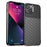For iPhone 14 6.1 inch Thunder Series Twill Texture Anti-slip Phone Case Thickened TPU Protective Back Cover - Black - 1