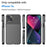 For iPhone 14 6.1 inch Thunder Series Twill Texture Anti-slip Phone Case Thickened TPU Protective Back Cover - Black - 3