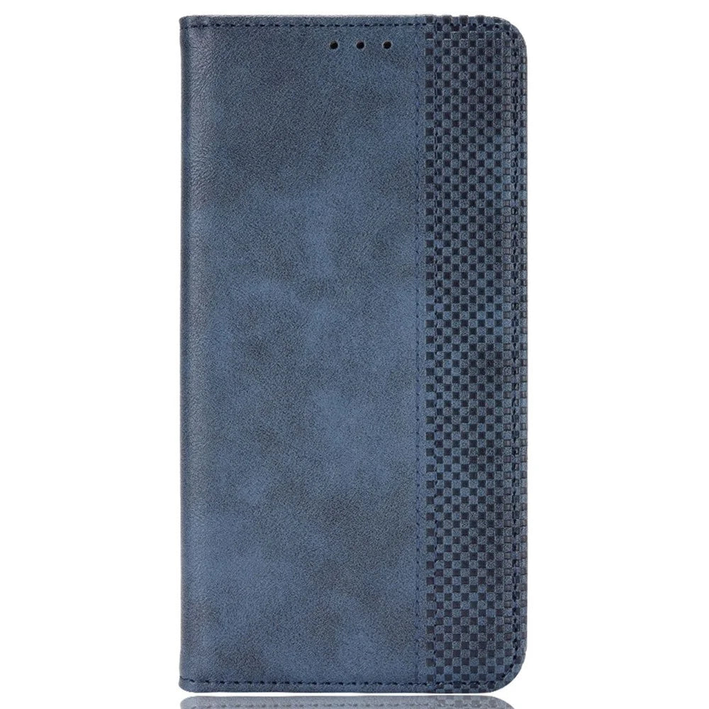 For TECNO Camon 19 4G Full Coverage Auto Closing Magnetic Folio Flip Retro PU Leather Wallet Case Stand Function Phone Shell Cover - Blue - 7