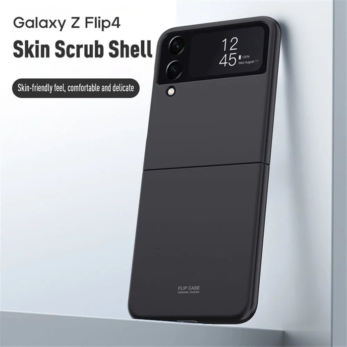 For Samsung Galaxy Z Flip4 5G Scratch Resistant Hard PC Phone Case Rubberized Matte Protective Cover - Black - 2