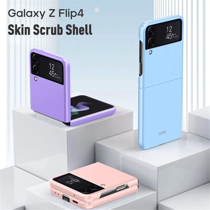 For Samsung Galaxy Z Flip4 5G Scratch Resistant Hard PC Phone Case Rubberized Matte Protective Cover - Black - 7