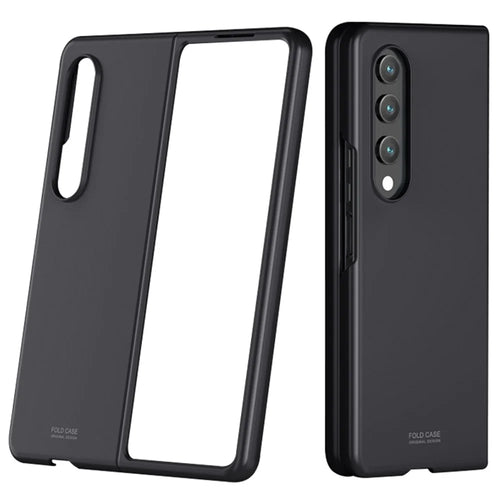 For Samsung Galaxy Z Fold4 5G Hard PC Phone Case Rubberized Anti-fingerprint Matte Protective Cover - Black - 1