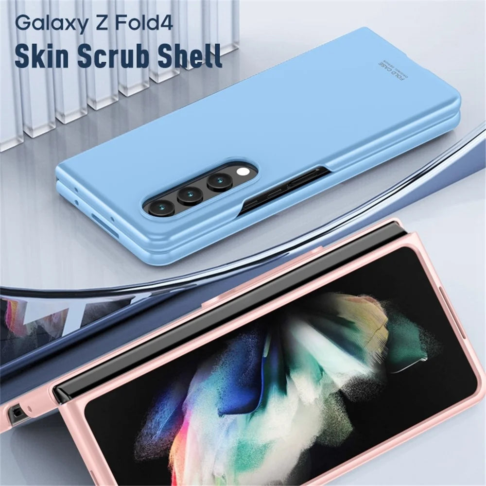 For Samsung Galaxy Z Fold4 5G Hard PC Phone Case Rubberized Anti-fingerprint Matte Protective Cover - Black - 3