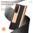 For Samsung Galaxy Z Fold4 5G Hinge Protection Anti-fall PU Leather + Hard PC Shell Electroplating Kickstand Cover with Built-in Tempered Glass Screen Protector and S Pen - Black - 2