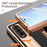 For Samsung Galaxy Z Fold4 5G Hinge Protection Anti-fall PU Leather + Hard PC Shell Electroplating Kickstand Cover with Built-in Tempered Glass Screen Protector and S Pen - Black - 5