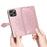 For iPhone 14 Pro 6.1 inch Embossed Mandala Pattern Folding Stand PU Leather Case Wallet Style Flip Cover with Hand Strap - Blue - 4