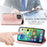 For iPhone 14 Pro 6.1 inch Embossed Mandala Pattern Folding Stand PU Leather Case Wallet Style Flip Cover with Hand Strap - Blue - 5