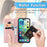 For iPhone 14 Pro 6.1 inch Embossed Mandala Pattern Folding Stand PU Leather Case Wallet Style Flip Cover with Hand Strap - Blue - 6