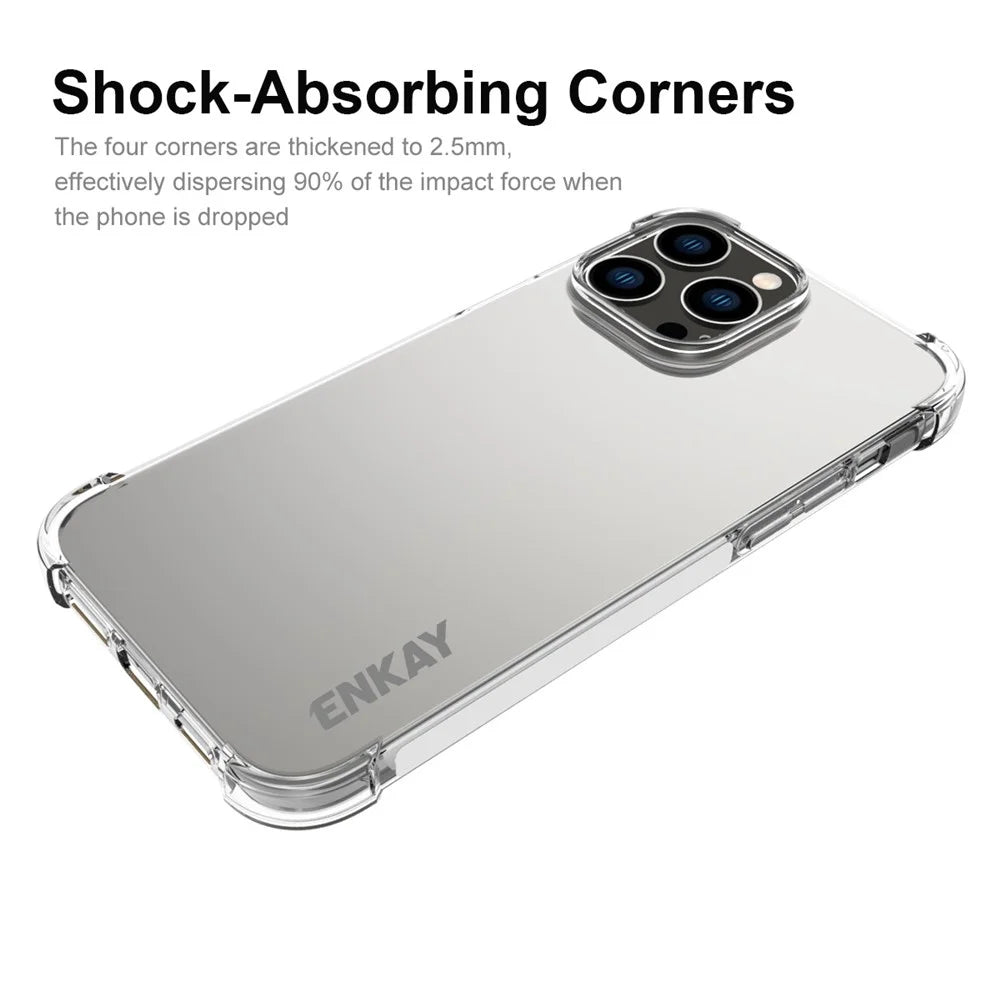 ENKAY HAT PRINCE For iPhone 14 Pro Max 6.7 inch Ultra Slim Anti-fall Crystal Clear Phone Case with Shock-Absorbing Corners Protective Anti-wear TPU Back Cover - 2