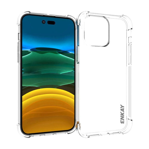 ENKAY HAT PRINCE For iPhone 14 Pro 6.1 inch Anti-fall Crystal Clear Phone Case with Shock-Absorbing Corners Anti-slip Strip Edge Protective TPU Back Cover - 1
