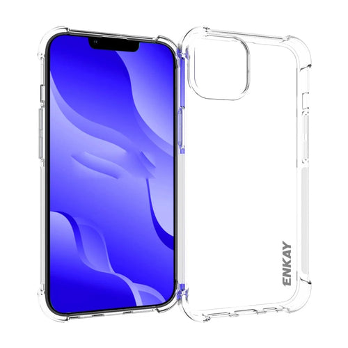 ENKAY HAT PRINCE For iPhone 14 Plus 6.7 inch Shockproof Thickened Corners TPU Phone Case Anti-slip Strip Edge Transparent Back Cover - 1