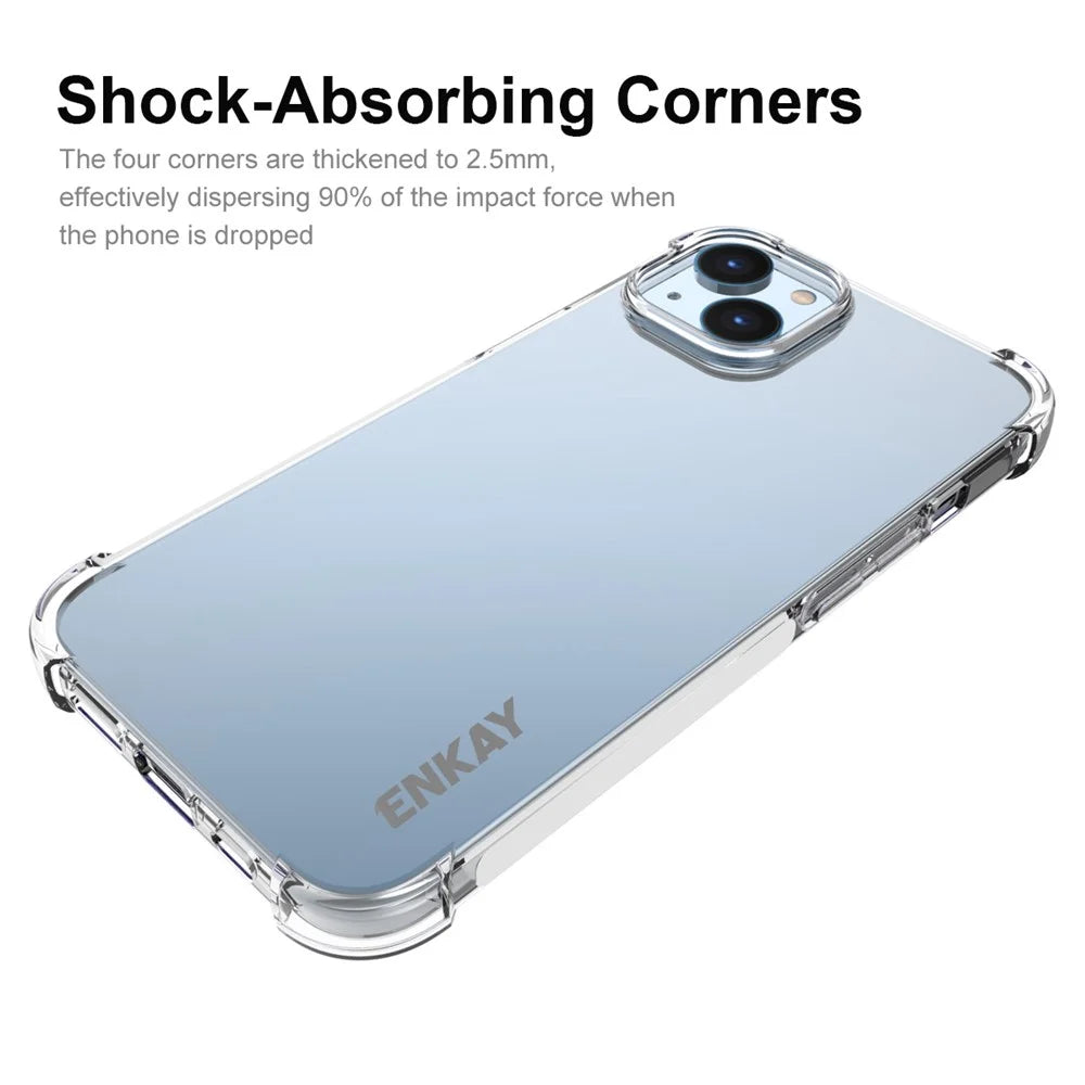 ENKAY HAT PRINCE For iPhone 14 6.1 inch Anti-scratch Clear Thickened Corners Phone Case Anti-slip Strip Edge Drop-proof TPU Back Cover - 2
