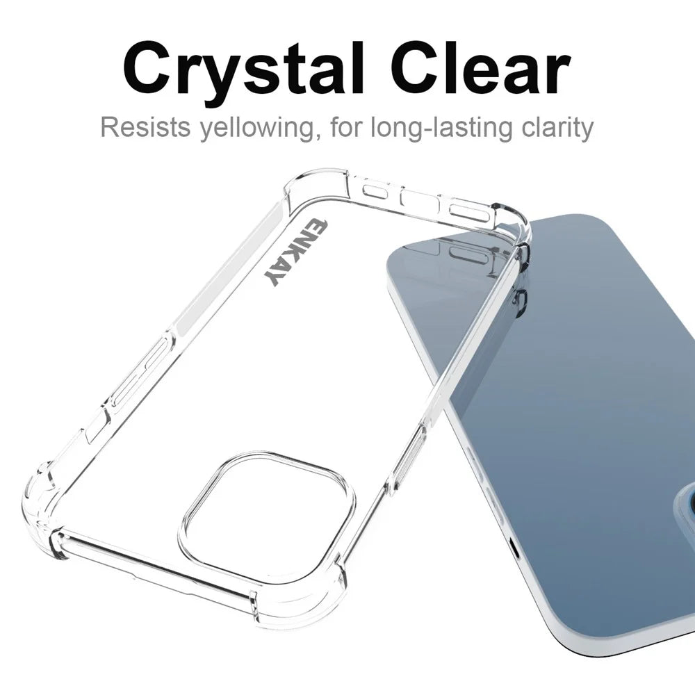 ENKAY HAT PRINCE For iPhone 14 6.1 inch Anti-scratch Clear Thickened Corners Phone Case Anti-slip Strip Edge Drop-proof TPU Back Cover - 5