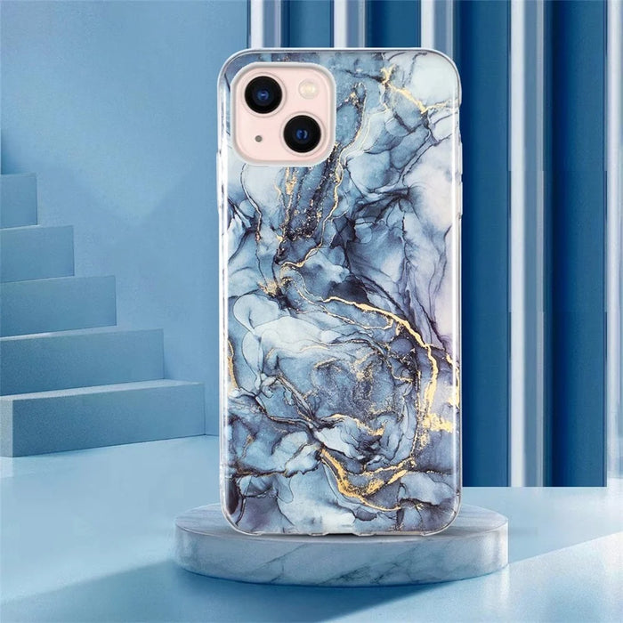 IMD Marble Pattern TPU Case for iPhone 14 6.1 inch, Wear-resistant Well-protected Cell Phone Cover - Grey - 4