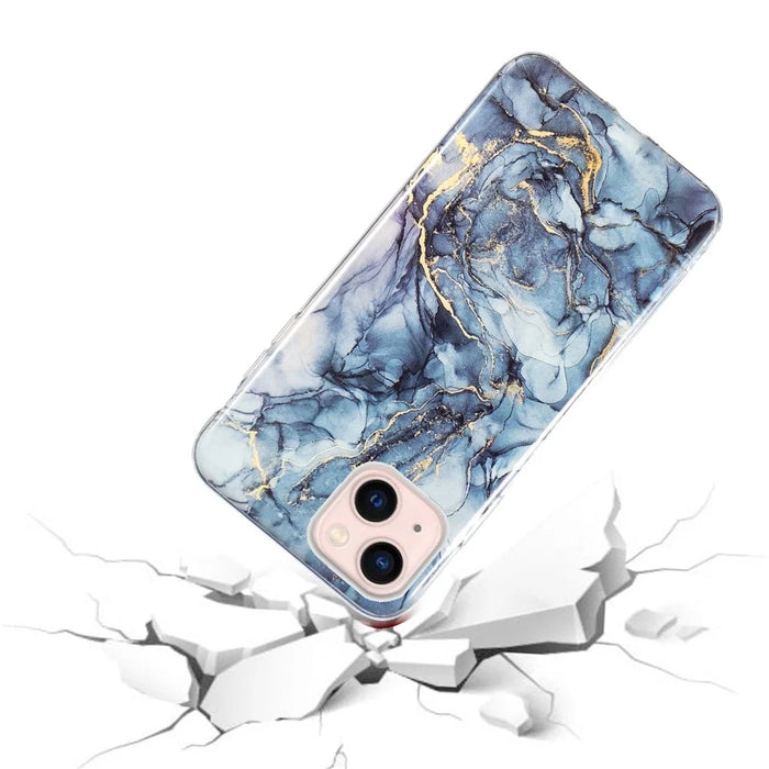IMD Marble Pattern TPU Case for iPhone 14 6.1 inch, Wear-resistant Well-protected Cell Phone Cover - Grey - 5