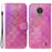 For Nokia C21 Dazzling Flower Pattern Shockproof Phone Cover Anti-scratch Flip Wallet Case with Stand Phone Shell - Pink - 1