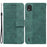 For Nokia C2 2nd Edition Shockproof PU Leather Case Foldable Stand Geometry Pattern Imprinted Anti-scratch Phone Wallet Cover with Strap - Green - 1