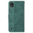 For Nokia C2 2nd Edition Shockproof PU Leather Case Foldable Stand Geometry Pattern Imprinted Anti-scratch Phone Wallet Cover with Strap - Green - 7