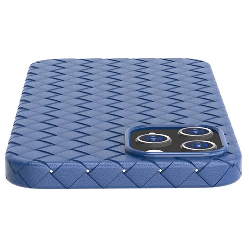 For iPhone 14 Pro Max 6.7 inch Woven Texture TPU Phone Case Heat Dissipation Phone Protective Cover - Grey - 2