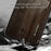 For iPhone 14 6.1 inch Wood Pattern Case Soft TPU Frame Tempered Glass Back Shockproof Protective Cover - Black - 3