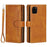 For iPhone 14 Plus 6.7 inch Magnetic Split Leather Case Multiple Card Slots Wallet Full Protective Folio Stand Cover with Hand Strap - Brown - 1