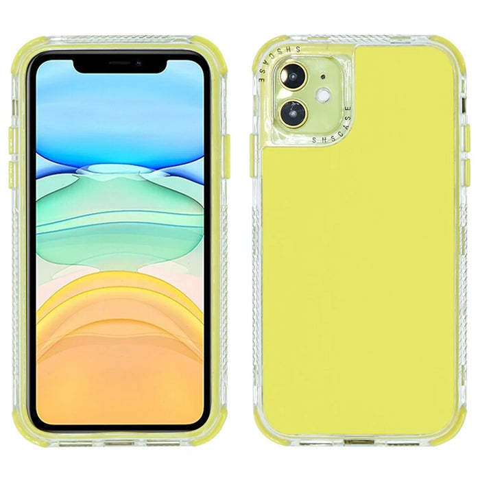 For iPhone 14 Plus 6.7 inch PC+TPU Detachable Protective Case Drop Resistant Phone Cover - Yellow - 1