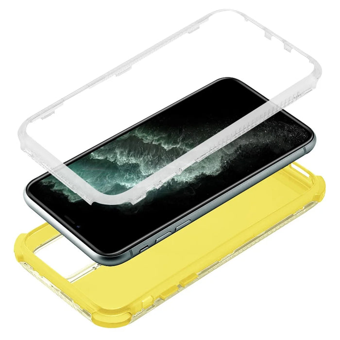 For iPhone 14 Plus 6.7 inch PC+TPU Detachable Protective Case Drop Resistant Phone Cover - Yellow - 2