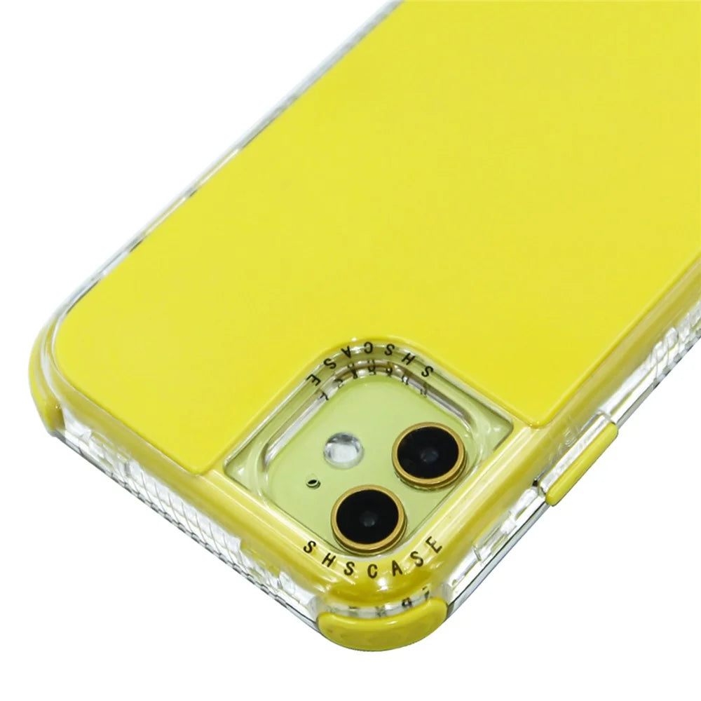 For iPhone 14 6.1 inch PC+TPU Detachable Protective Case Shockproof Phone Cover - Yellow - 3