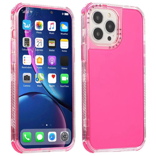 For iPhone 14 Pro 6.1 inch Anti-fall Phone Case PC+TPU Scratch-resistant Moblie Phone Back Cover - Rose - 1