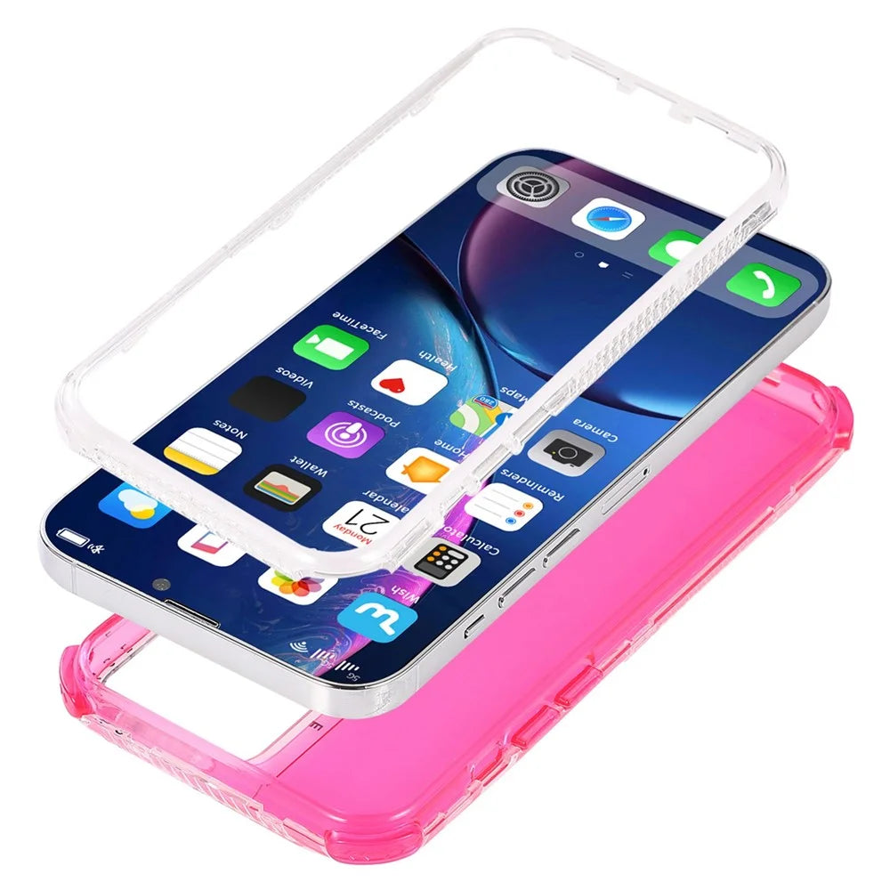For iPhone 14 Pro 6.1 inch Anti-fall Phone Case PC+TPU Scratch-resistant Moblie Phone Back Cover - Rose - 2